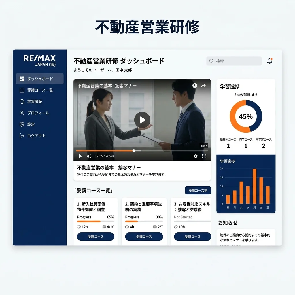 不動産フランチャイズ加盟店向け営業eラーニングシステム