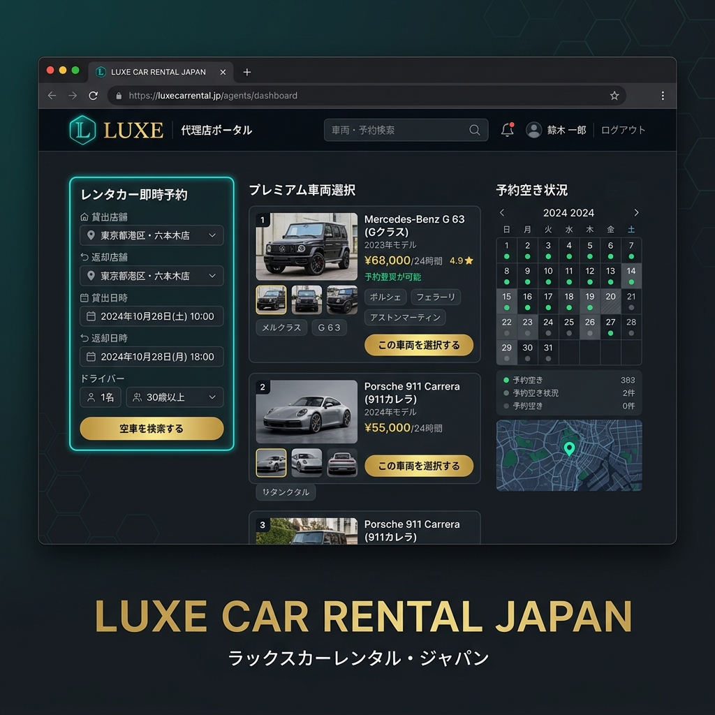 外資系レンタカー日本代理店向け多言語予約サイト